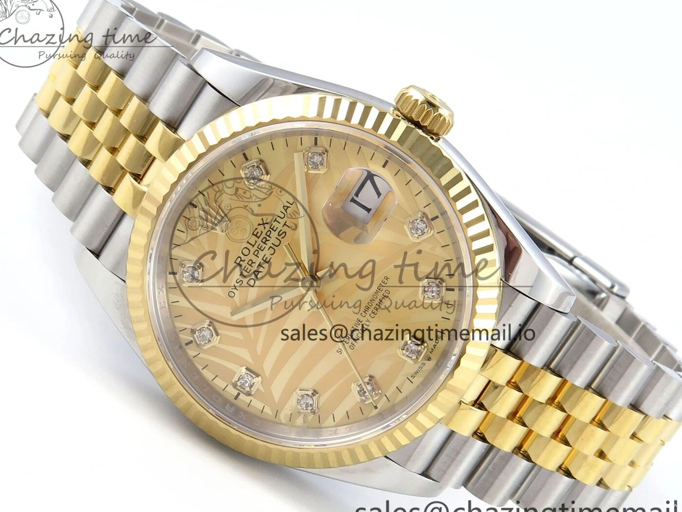 SS Dial YG EWEF Leaf Edition A3235 on Jubilee 126233 36 DateJust Best YG Bracelet 0501